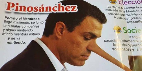 La hemeroteca revela que Pedro Sánchez ha dicho más de 600 mentiras y engaños en los últimos cinco años. Es campeón mundial de la mentira.