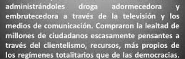 El "robo de la democracia" es la peor fechoría de la Historia moderna. Los políticos nos la han robado y la han prostituido. 