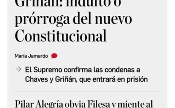 El sanchismo, nervioso y con miedo, socorre vergonzosamente a los corruptos socialistas andaluces condenados por los EREs